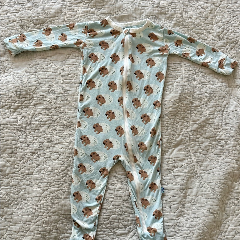 Kickee Pants Super Soft One Piece: Adorable Dinosaur Hatching from Egg Print